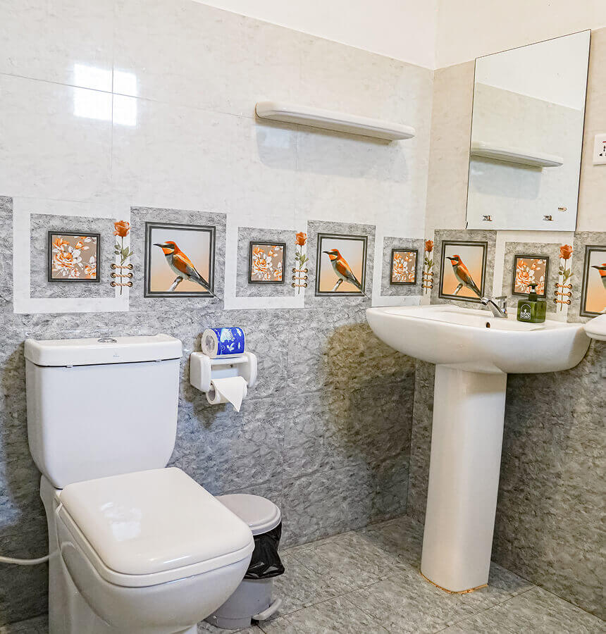 Shared bathroom at homebase coliving hiriketiya accommodation