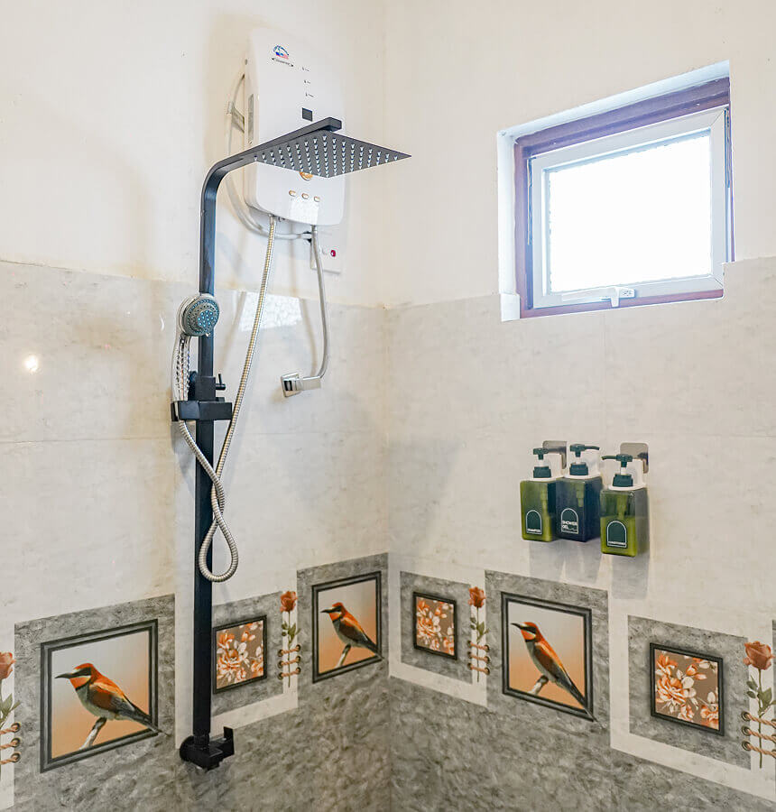 Private bathroom shower hiriketiya accommodation coliving