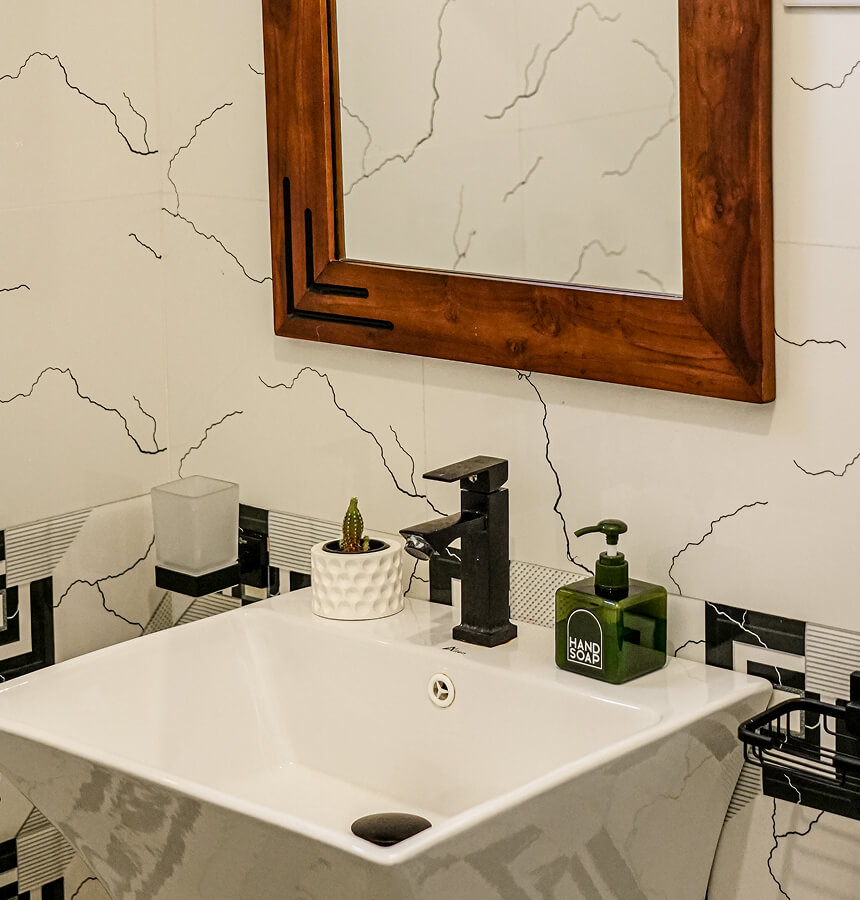 Shared bathroom at homebase coliving hiriketiya accommodation