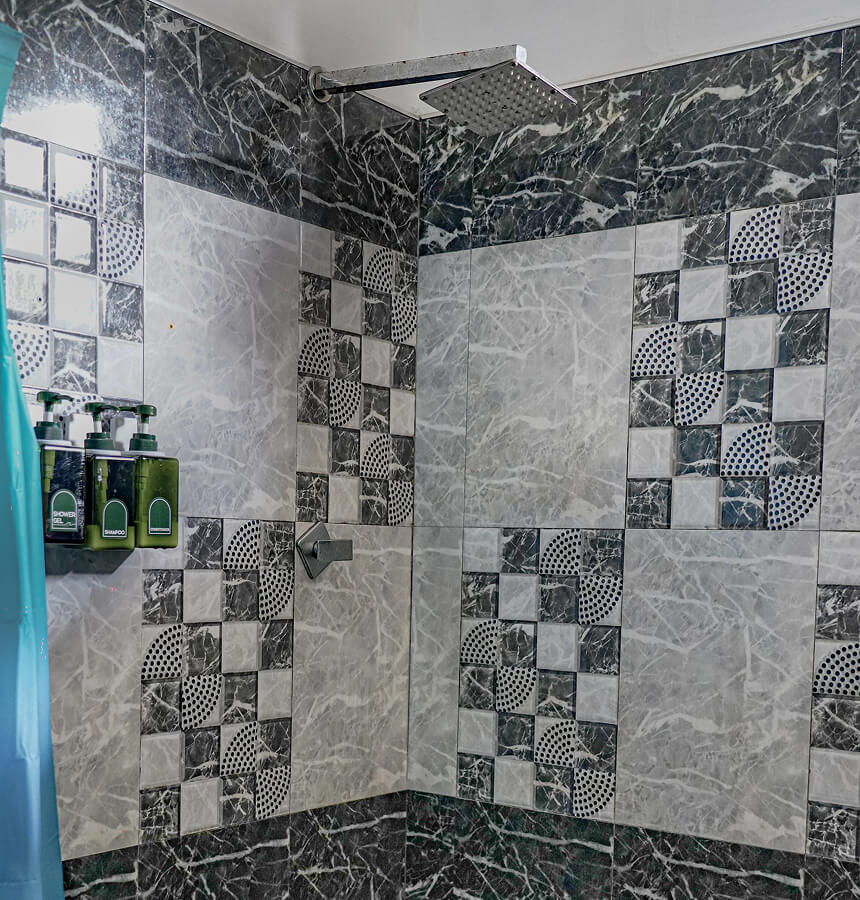 Shared shower upstairs hiriketiya accommodation